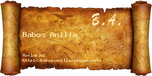 Babos Anilla névjegykártya